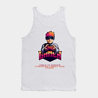 GAMER - Likely to survive starvation longer than others Tank Top